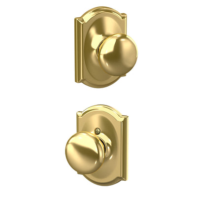 Schlage Plymouth Knob Hall & Closet Lock Camelot Trim