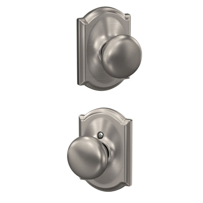 Schlage Plymouth Knob Hall & Closet Lock Camelot Trim