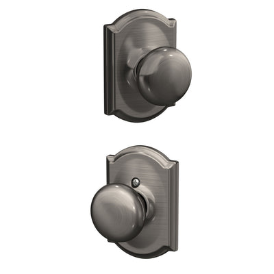 Schlage Plymouth Knob Hall & Closet Lock Camelot Trim