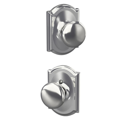 Schlage Plymouth Knob Hall & Closet Lock Camelot Trim