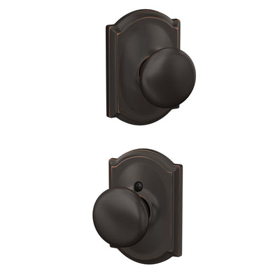 Schlage Plymouth Knob Hall & Closet Lock Camelot Trim