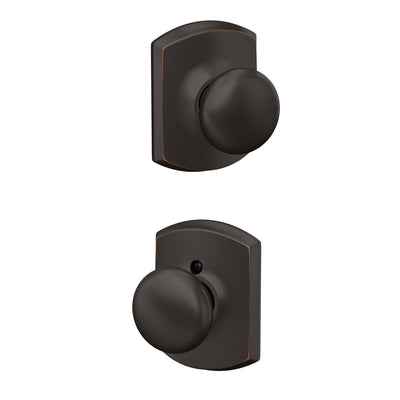 Schlage Plymouth Knob Hall & Closet Lock Greenwich Trim