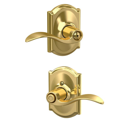 Schlage Accent Lever Bed & Bath Lock Camelot Trim