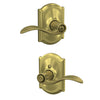 Schlage Accent Lever Bed & Bath Lock Camelot Trim