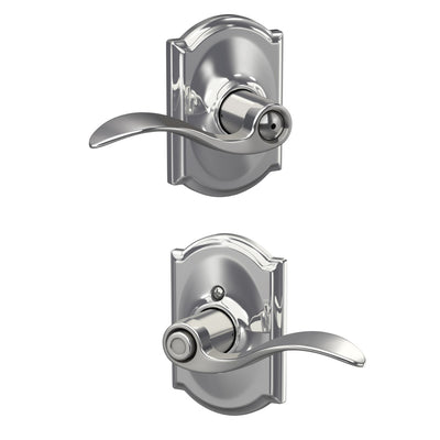 Schlage Accent Lever Bed & Bath Lock Camelot Trim