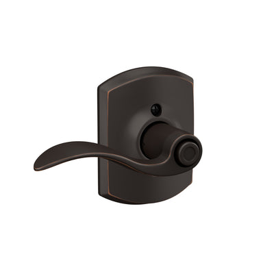 Schlage Accent Lever Bed & Bath Lock Greenwich Trim