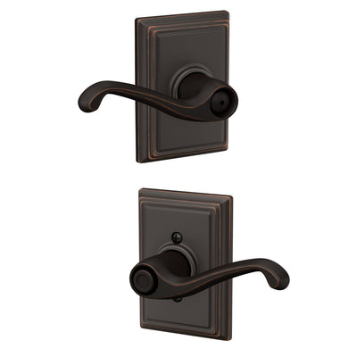 Schlage Flair Lever Bed & Bath Lock Addison Trim