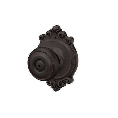 Schlage Georgian Knob Bed & Bath Lock Brookshire Trim