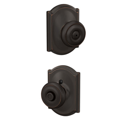 Schlage Georgian Knob Bed & Bath Lock Camelot Trim