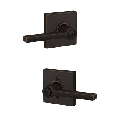 Schlage Latitude Lever Bed & Bath Lock Collins Trim