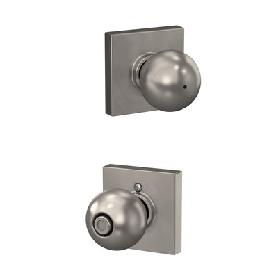 Schlage Orbit Knob Bed & Bath Lock Collins Trim