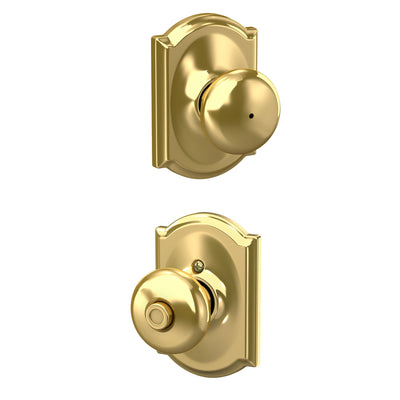 Schlage Plymouth Knob Bed & Bath Lock Camelot Trim