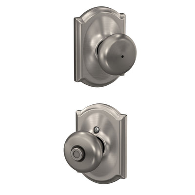 Schlage Plymouth Knob Bed & Bath Lock Camelot Trim