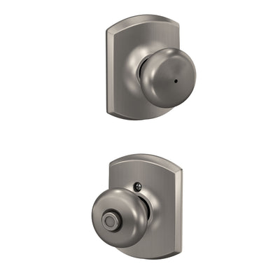 Schlage Plymouth Knob Bed & Bath Lock Greenwich Trim