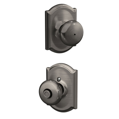 Schlage Plymouth Knob Bed & Bath Lock Camelot Trim