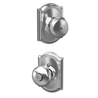 Schlage Plymouth Knob Bed & Bath Lock Camelot Trim