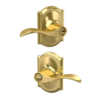 Schlage Accent Lever Keyed Entry Lock Camelot Trim