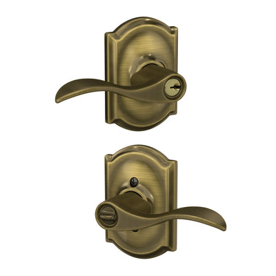 Schlage Accent Lever Keyed Entry Lock Camelot Trim