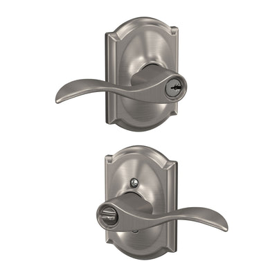 Schlage Accent Lever Keyed Entry Lock Camelot Trim