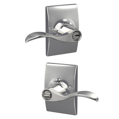 Schlage Accent Lever Keyed Entry Lock Century Trim