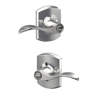 Schlage Accent Lever Keyed Entry Lock Greenwich Trim