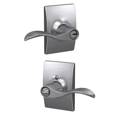 Schlage Accent Lever Keyed Entry Lock Century Trim