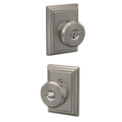 Schlage Bowery Knob Keyed Entry Lock Addison Trim