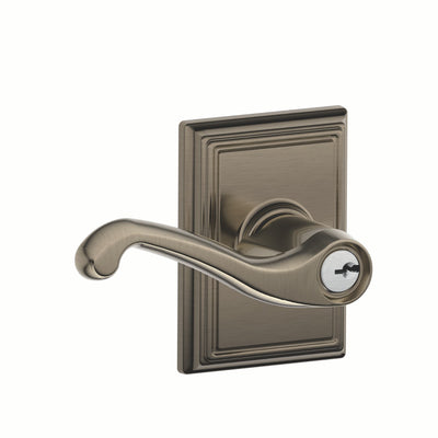 Schlage Flair Lever Keyed Entry Lock Antique Brass