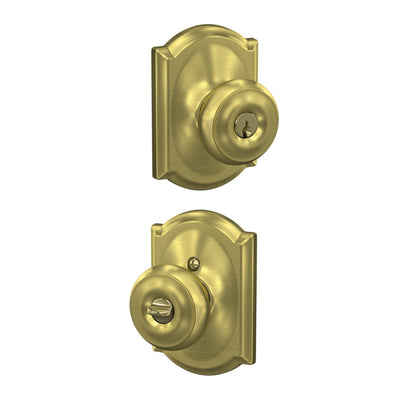 Schlage Georgian Knob Keyed Entry Lock Camelot Trim