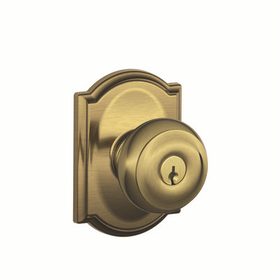 Schlage Georgian Knob Keyed Entry Lock Camelot Trim