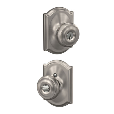 Schlage Georgian Knob Keyed Entry Lock Camelot Trim