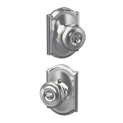 Schlage Georgian Knob Keyed Entry Lock Camelot Trim