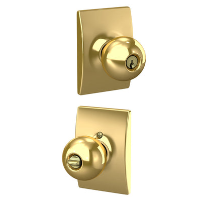 Schlage Orbit Knob Keyed Entry Lock Century Trim