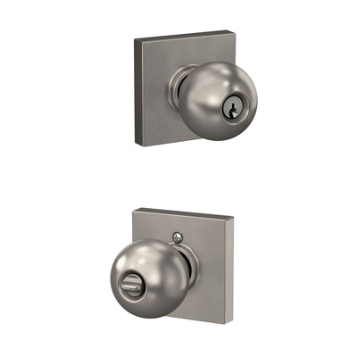 Schlage Orbit Knob Keyed Entry Lock Collins Trim