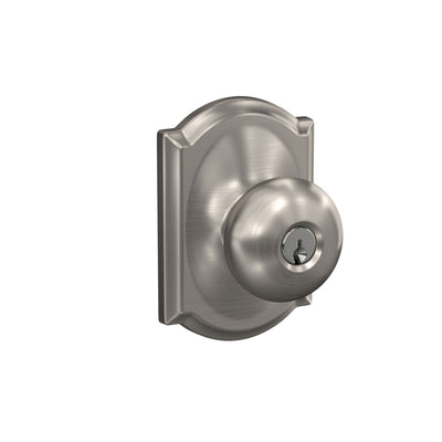 Schlage Plymouth Knob Keyed Entry Lock Camelot Trim