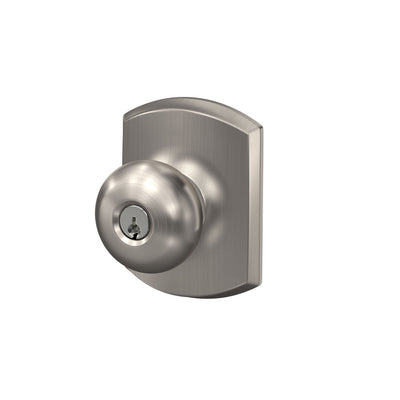 Schlage Plymouth Knob Keyed Entry Lock Greenwich Trim