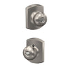 Schlage Plymouth Knob Keyed Entry Lock Greenwich Trim