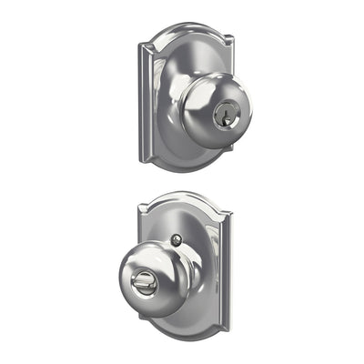 Schlage Plymouth Knob Keyed Entry Lock Camelot Trim