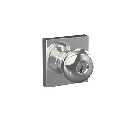 Schlage Plymouth Knob with Collins Trim Keyed Entry Lock