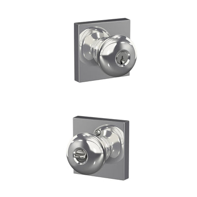 Schlage Plymouth Knob with Collins Trim Keyed Entry Lock