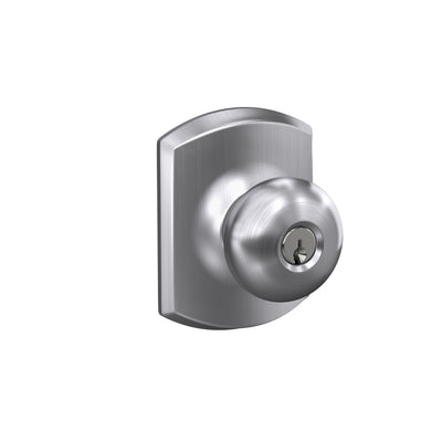 Schlage Plymouth Knob Keyed Entry Lock Greenwich Trim