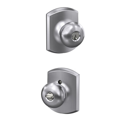 Schlage Plymouth Knob Keyed Entry Lock Greenwich Trim