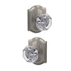 Schlage Custom Alexandria Glass Non-Turning Knob Camelot Trim