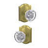 Schlage Custom Hobson Glass Non-Turning Knob Camelot Trim