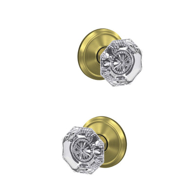 Schlage Custom Alexandria Glass Knob Combined Interior Hall-Closet and Bed-Bath Lock Alden Trim