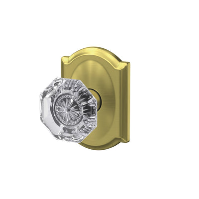 Schlage Custom Alexandria Glass Knob Combined Interior Hall-Closet and Bed-Bath Lock Camelot Trim