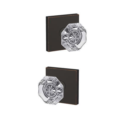 Schlage Custom Alexandria Glass Knob Combined Interior Hall-Closet and Bed-Bath Lock Collins Trim