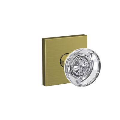 Schlage Custom Hobson Glass Knob Combined Interior Hall-Closet and Bed-Bath Lock Collins Trim