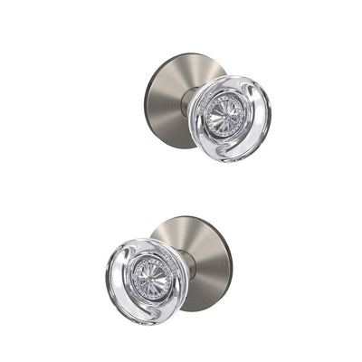 Schlage Custom Hobson Glass Knob Combined Interior Hall-Closet and Bed-Bath Lock Kinsler Trim