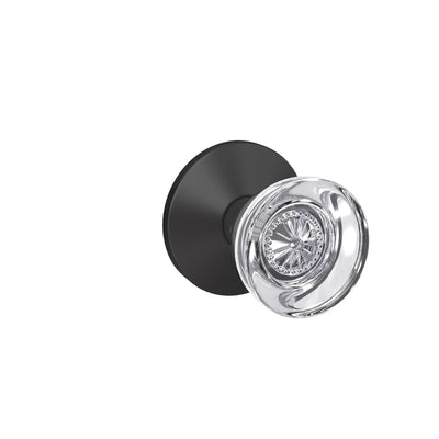 Schlage Custom Hobson Glass Knob Combined Interior Hall-Closet and Bed-Bath Lock Kinsler Trim